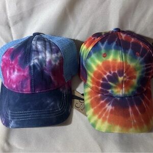 CHANEL Tie-Dye Caps in Purple and Rainbow
